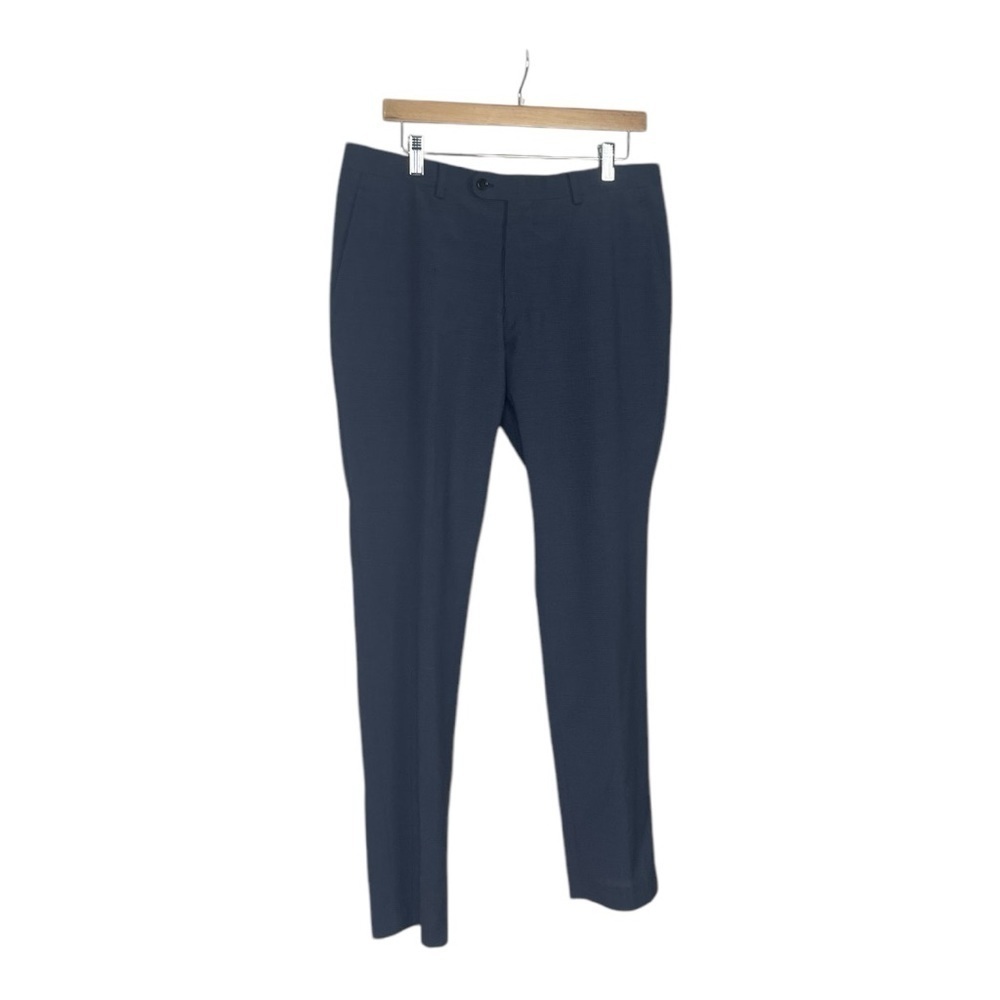 Indochino Men’s Houndstooth blue and Black Dress Pants - Picture 5 of 8
